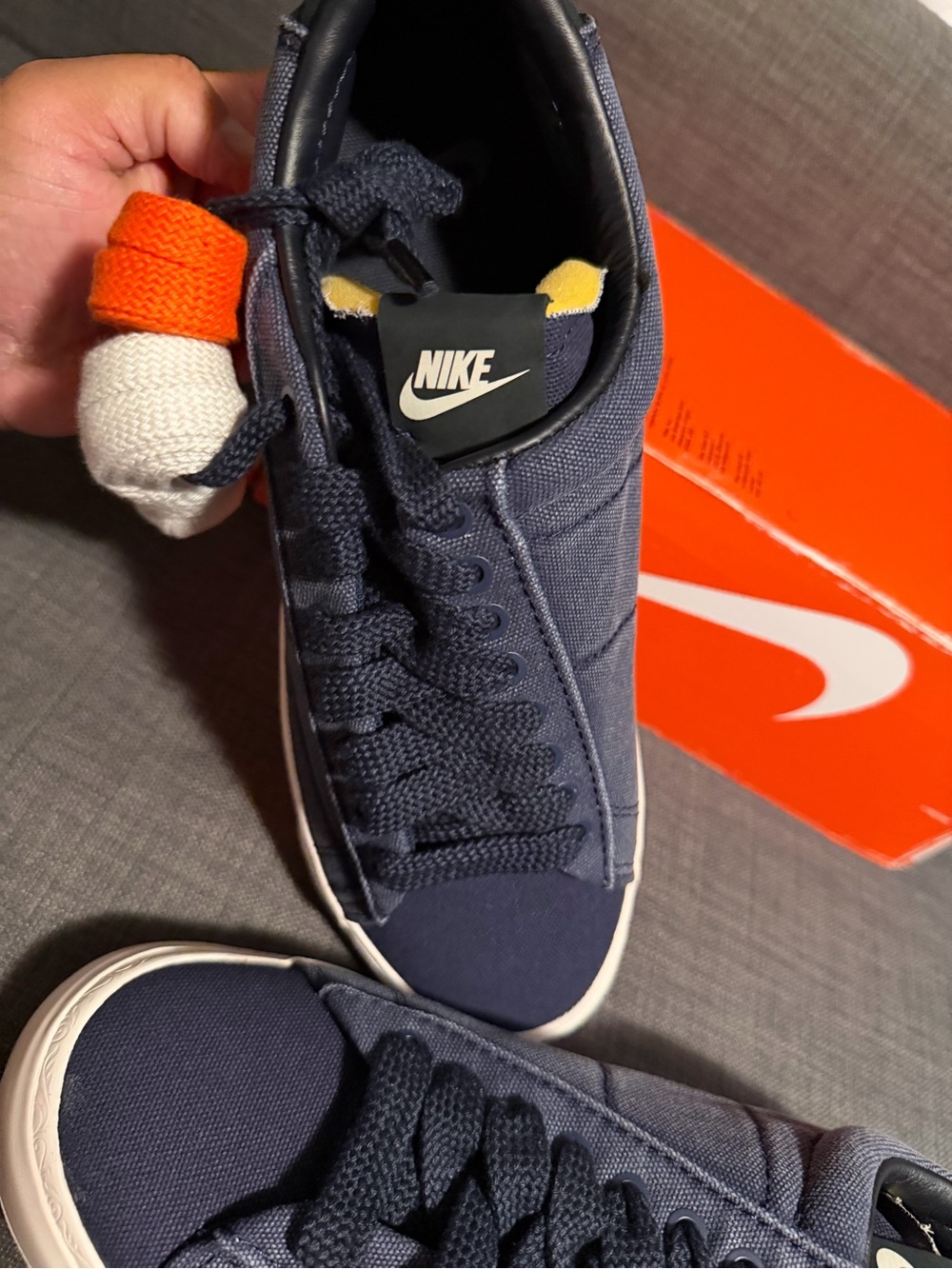 Size 10.5 - Devin Booker x Nike Blazer Low Detroit Tigers Pack - College Navy - Picture 3 of 9